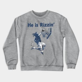 He Is Rizzin' Christian Juses Basketbal Happy Easter Retro Crewneck Sweatshirt